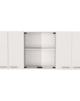 59" White Wood Wall Mounted China Cabinet With Six Doors