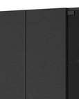 59" Black Wood Wall Mounted China Cabinet With Six Doors