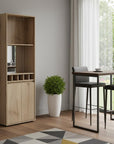 23" Oak Wood Bar Cabinet With Two Doors