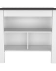 41" Black and White Wood Kitchen Island With Storage