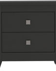 24" Black Wood Two Drawer Nightstand
