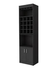 24" Black Bar Cabinet With Eighteen Shelves