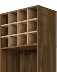 24" Beige and Mahogany Wood Corner Bar Cabinet With Single Door