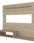 55" Light Pine Open Shelving Entertainment Center