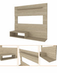 55" Light Pine Open Shelving Entertainment Center