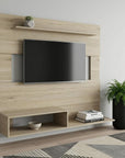 55" Light Pine Open Shelving Entertainment Center
