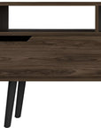 54" Dark Brown Wood Enclosed and Open Storage TV Stand