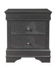 24" Gray Wood Shagreen Two Drawer Nightstand