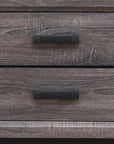 25" Gray Wood Two Drawer Nightstand