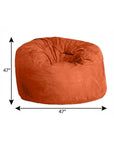 47" Orange Microsuede Classic Bean Bag