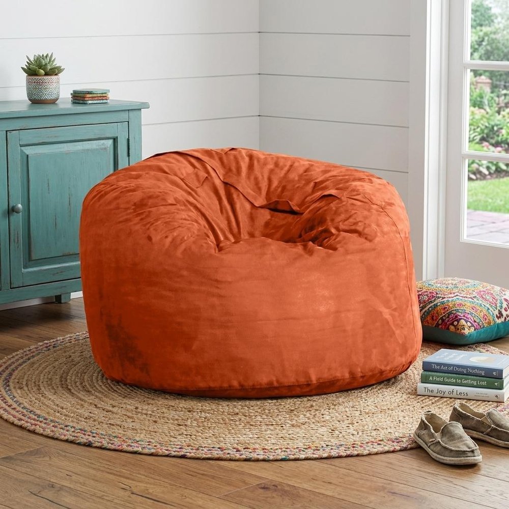 47" Orange Microsuede Classic Bean Bag