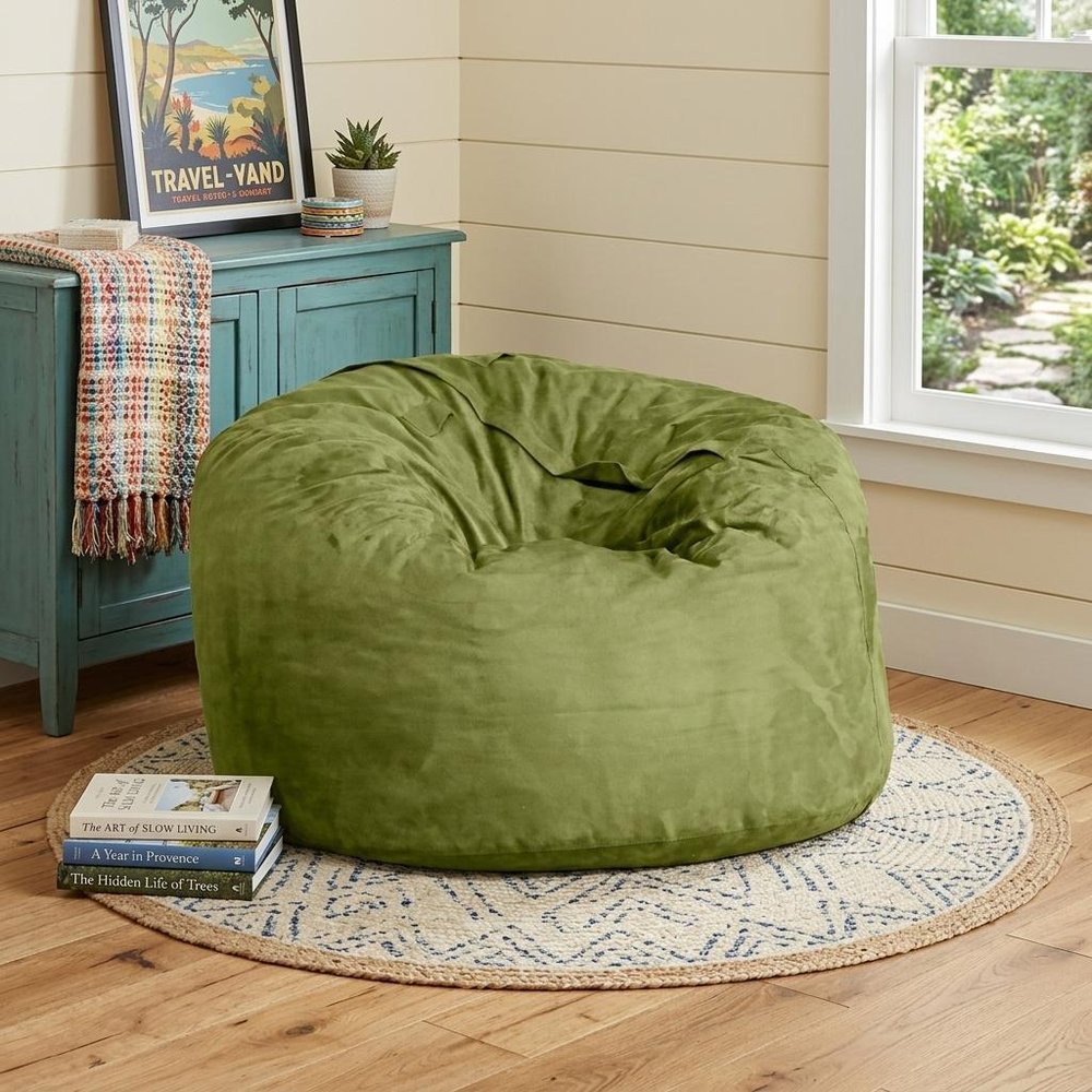 47" Orange Microsuede Classic Bean Bag