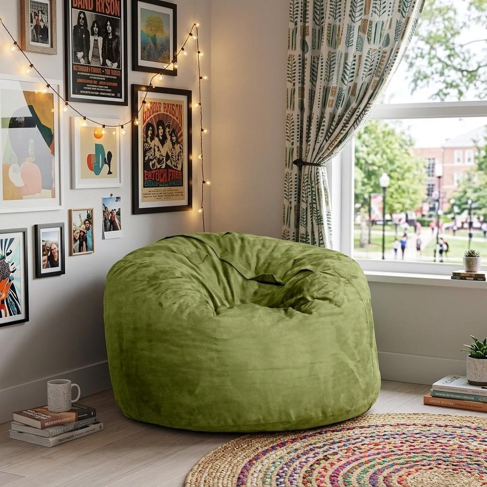 47" Orange Microsuede Classic Bean Bag