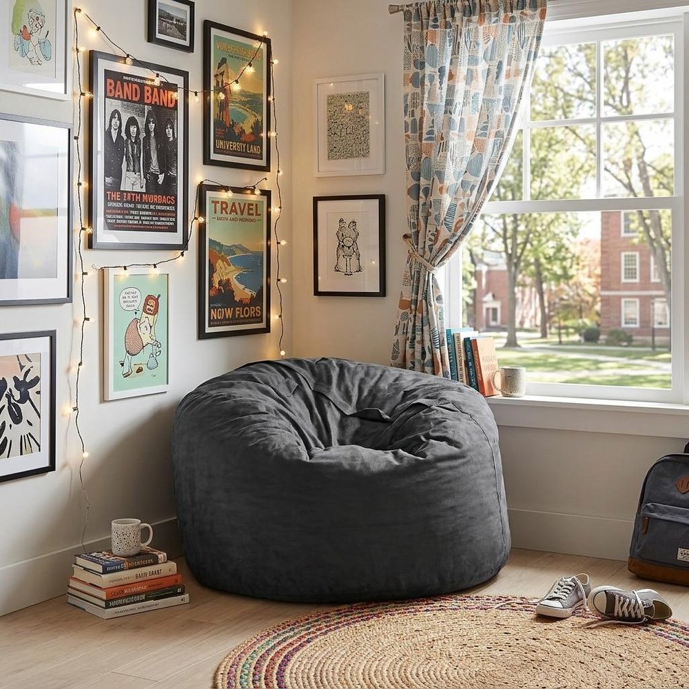 47" Orange Microsuede Classic Bean Bag