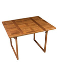 45" Brown Solid Wood Folding Outdoor Side Table