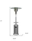 48000 BTU Silver Steel Propane Cylindrical Pole Standing Patio Heater