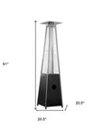 41000 BTU Black Steel Propane Triangular Pyramid Standing Patio Heater