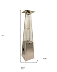 41000 BTU Silver Steel Propane Triangular Pyramid Standing Patio Heater