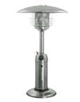 11000 BTU Silver Steel Propane Cylindrical Pole Tabletop Patio Heater