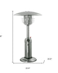 11000 BTU Silver Steel Propane Cylindrical Pole Tabletop Patio Heater