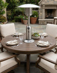 11000 BTU Silver Steel Propane Cylindrical Pole Tabletop Patio Heater