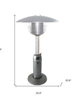 11000 BTU Silver Steel Propane Cylindrical Pole Tabletop Patio Heater