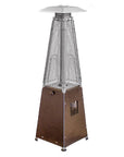 9500 BTU Bronze Steel Propane Triangular Pyramid Tabletop Patio Heater