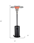 40000 BTU Black Steel Propane Cylindrical Pole Standing Patio Heater