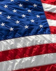 Set of Two Red White And Blue Embroidered Nylon American Flags