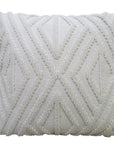 18" X 18" White Zippered Diamond Indoor Outdoor Throw Pillow