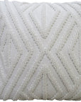 18" X 18" White Zippered Diamond Indoor Outdoor Throw Pillow