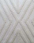 18" X 18" White Zippered Diamond Indoor Outdoor Throw Pillow