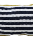14" X 20" Black And Yellow Zippered Striped Indoor Outdoor Throw Pillow