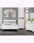 24" White Wood Lighted Two Drawer Nightstand