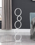 39" White Metal Five Circle Geometric Sculpture LED Table Lamp