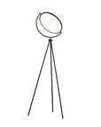 60" Black LED Tripod Floor Lamp With Black Metal Novelty Shade