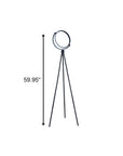 60" Black LED Tripod Floor Lamp With Black Metal Novelty Shade