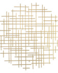 37" X 38" Gold  Metal Abstract Lines Round Hanging Dimensional Sculpture
