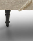 47" Cream and Black Cotton Upholstered Geometric Bench