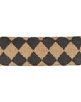 47" Tan And Black Black Leg Checkered Upholstered Bench