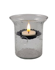 4" Clear Glass Tabletop Hurricane Candle Holder With Candle