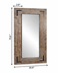 75" Brown Wood Framed Leaning Accent Mirror