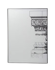 Set of Six Decorative Antiqued Glass Black Metal Framed Mirror Set