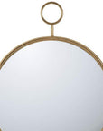 32" Gold Round Iron Framed Accent Mirror