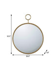 32" Gold Round Iron Framed Accent Mirror