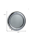 32" Silver Round Curved Frame Accent Mirror