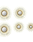 Set of Five Gold Sunburst Metal Framed Mirror Set