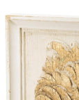 Set of Two 30" White and Gold Wood Framed Accent Mirrors