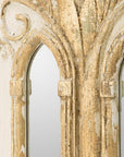 Set of Two 30" White and Gold Wood Framed Accent Mirrors