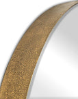 34" Gold Round Iron Framed Accent Mirror